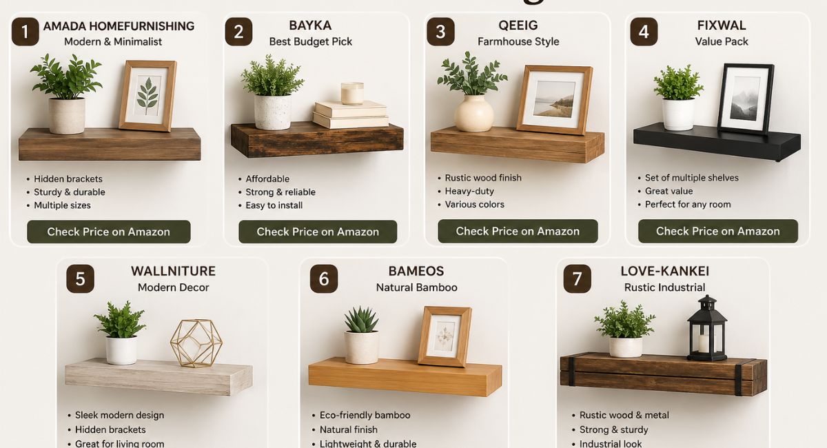 7 Affordable Floating Shelves